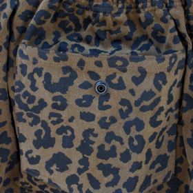 THE HOLIDAY - COMFY FIT- LEOPARD COTTON TWILL SHORT EASY PANTS