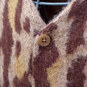 VINTAGE PATTERN SHAGGY CARDIGAN