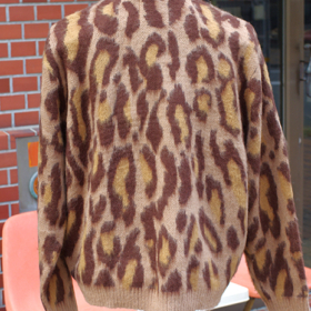 VINTAGE PATTERN SHAGGY ZIP CARDIGAN