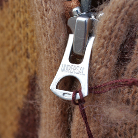 VINTAGE PATTERN SHAGGY ZIP CARDIGAN