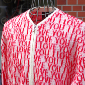 VINTAGE PATTERN SHAGGY ZIP CARDIGAN