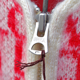 VINTAGE PATTERN SHAGGY ZIP CARDIGAN